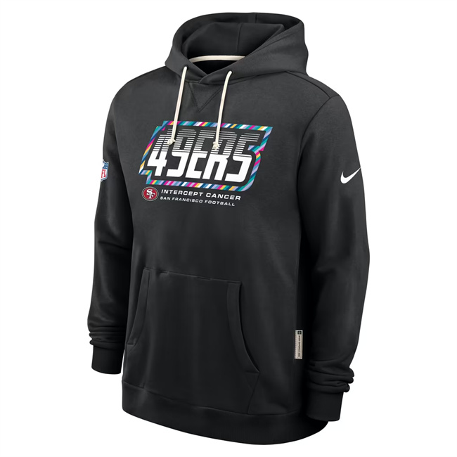 Men's Black San Francisco 49ers 2026 Crucial Catch Sideline Standard Issue Dri-FIT Pullover Hoodie